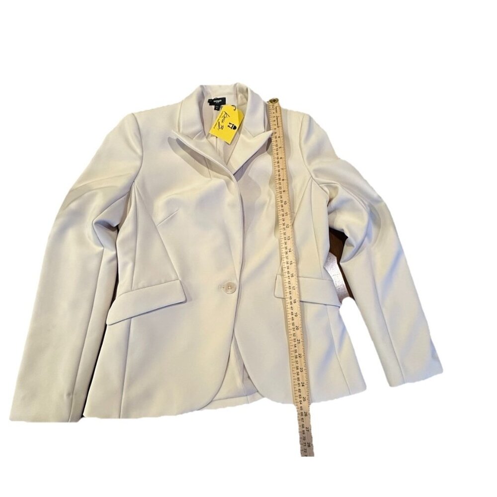 Express Ecru Tuxedo Style Women's Blazer Single Button Size 10
